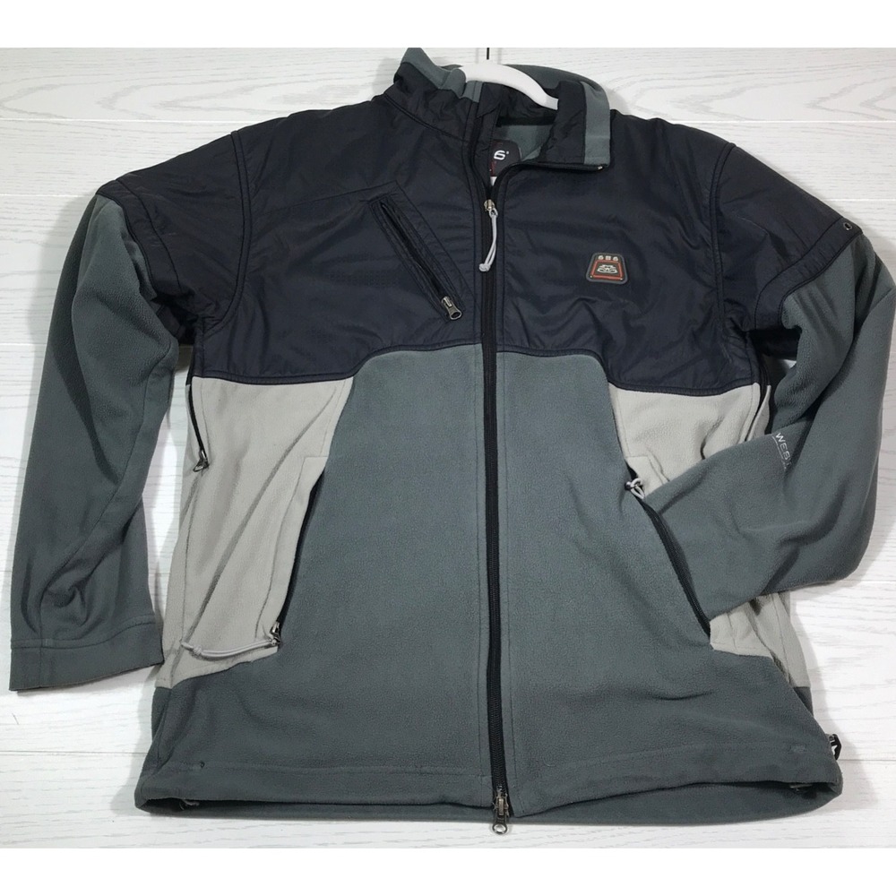 686 Fleece Jacket Mens Medium Nylon Full Zip Long Sleeve Hiking Ski Hiking Gray